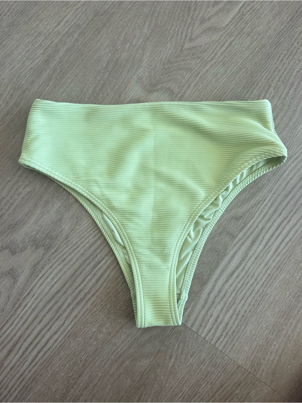 Billabong Ribbed High-Waist Bikini Bottom in Light Green
